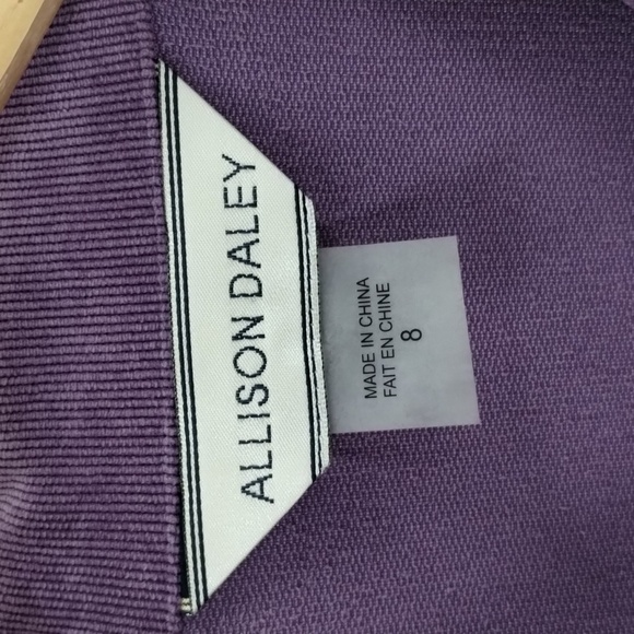 Allison Daley corduroy knit jacket embroidered front size 8 oversized purple - Picture 5 of 8